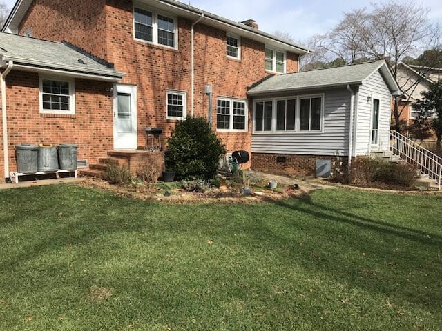 Large concrete patio