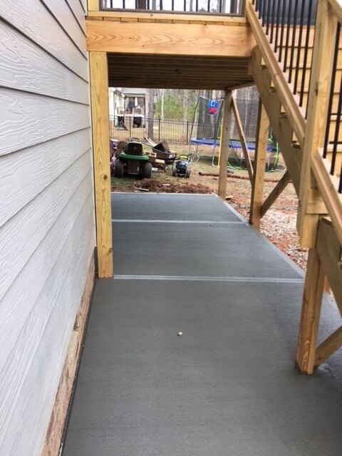 Concrete under deck